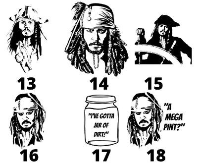 Pirate Caribbean Johnny Depp Fandom Themed Permanent Vinyl Decal - image3